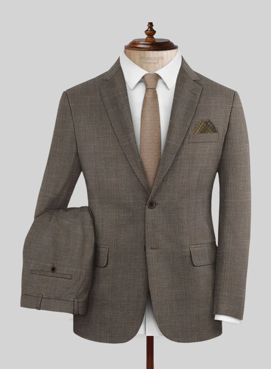 Napolean Ariel Nailhead Dark Brown Wool Suit