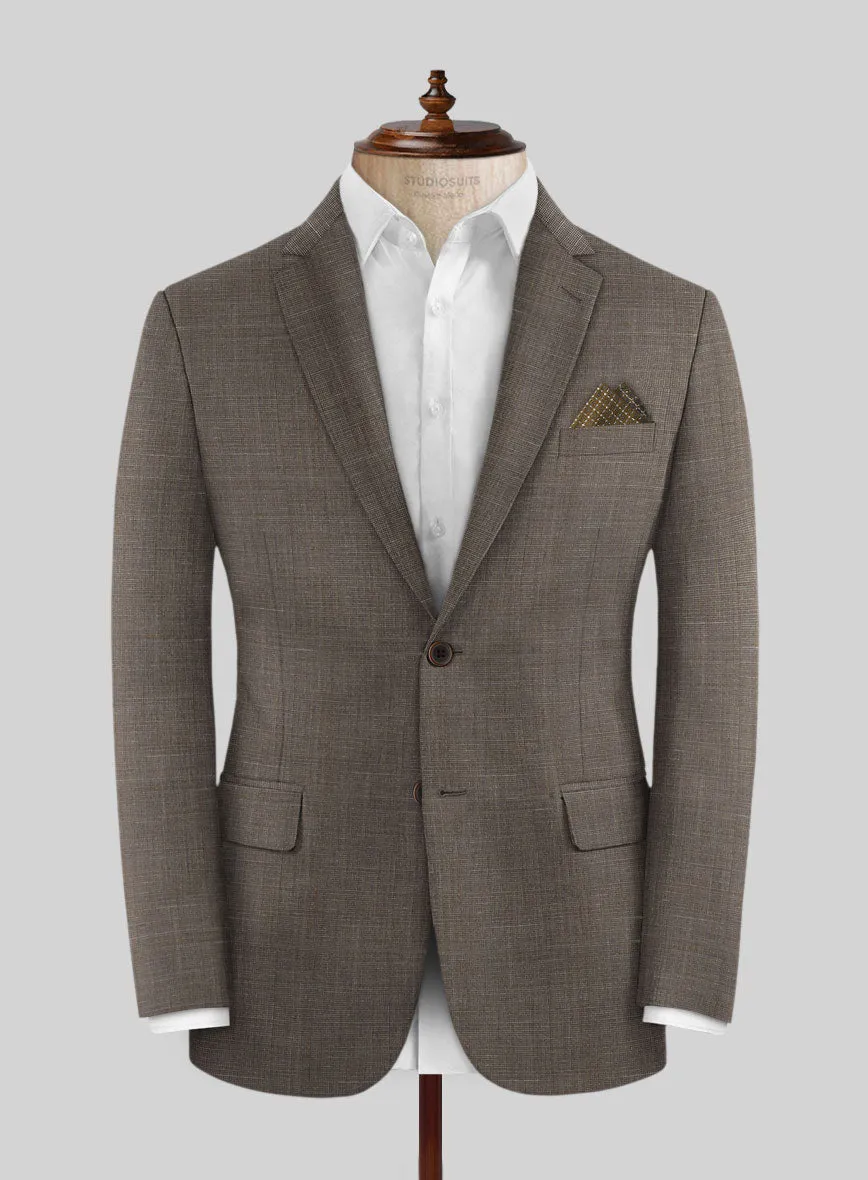 Napolean Ariel Nailhead Dark Brown Wool Suit