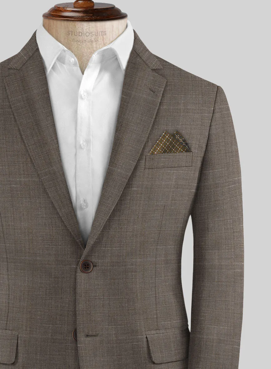 Napolean Ariel Nailhead Dark Brown Wool Suit