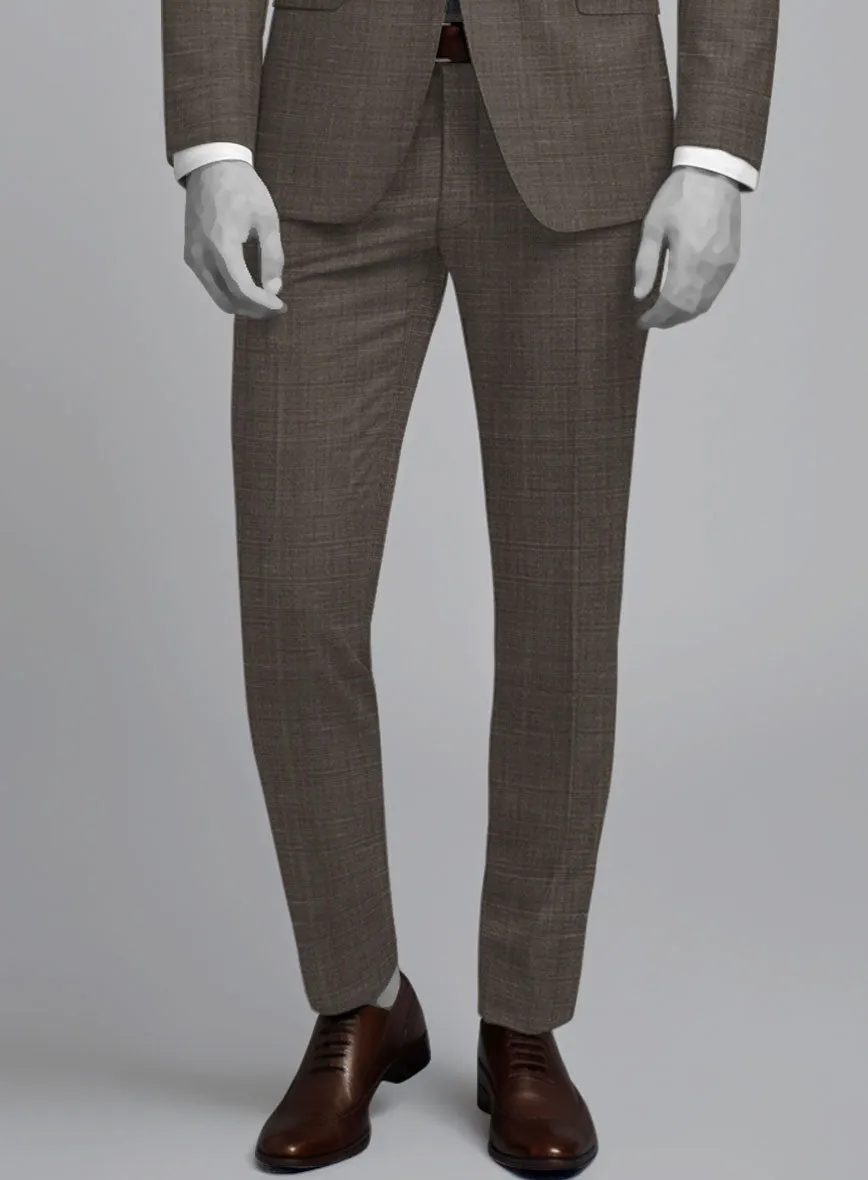 Napolean Ariel Nailhead Dark Brown Wool Suit