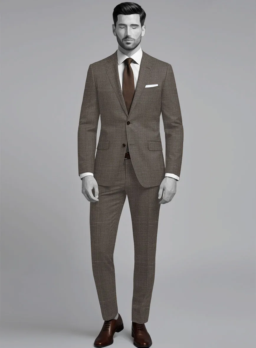 Napolean Ariel Nailhead Dark Brown Wool Suit