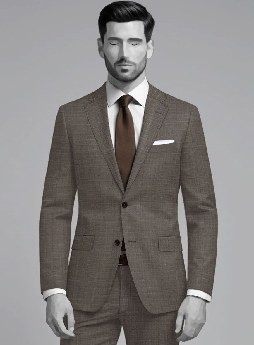 Napolean Ariel Nailhead Dark Brown Wool Suit