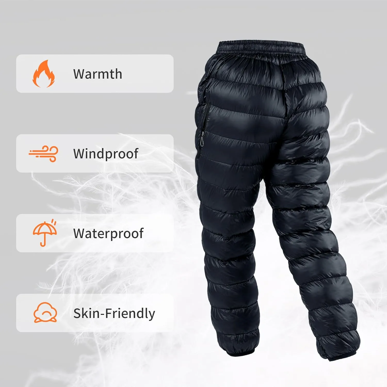 Naturehike Down Pants,Men's Women's Puffy Pants,Winter Warm Outdoor Men Women Ski Snow Pants,Camping Hiking Pants