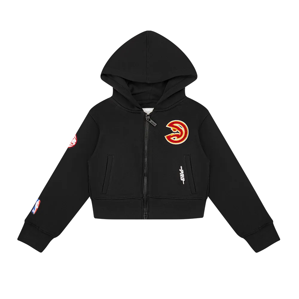 NBA ATLANTA HAWKS CLASSIC TODDLER GIRLS FLEECE FULL ZIP HOODIE  (BLACK)
