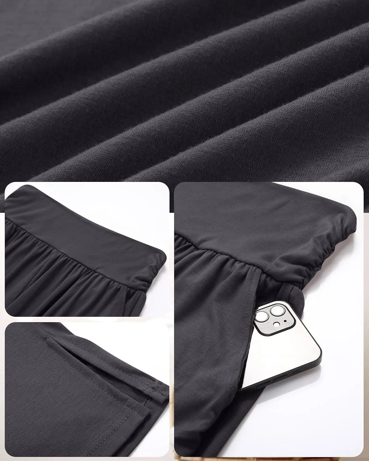 Neer 3 Pack Women's Plus Size Cotton Capri Pants High Waisted Wide Leg Loose Lounge Yoga Cropped Sweatpants with Pockets