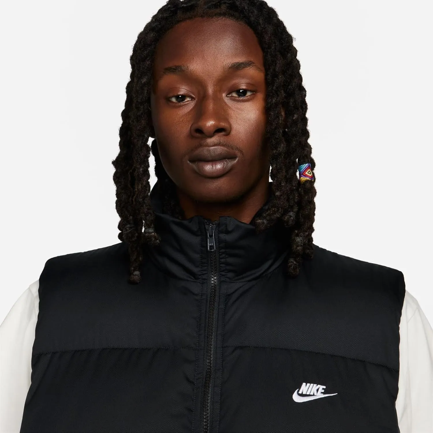 Nike Sportswear Club PrimaLoft Men's Water-Repellent Puffer Vest (Fir/White, FB7373-323)