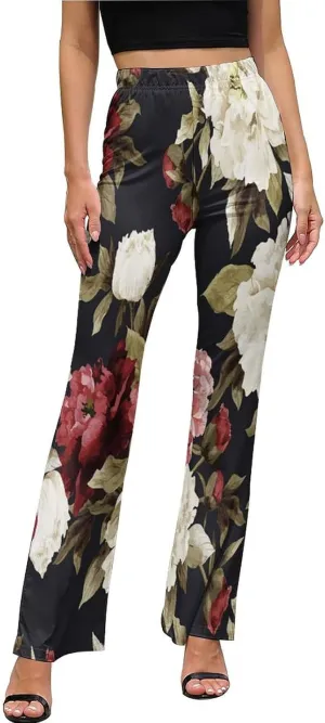 Nugier Women Bell Bottom, Wide Leg Flare Pants Palazzo Trousers Long Pants (XS-XL)