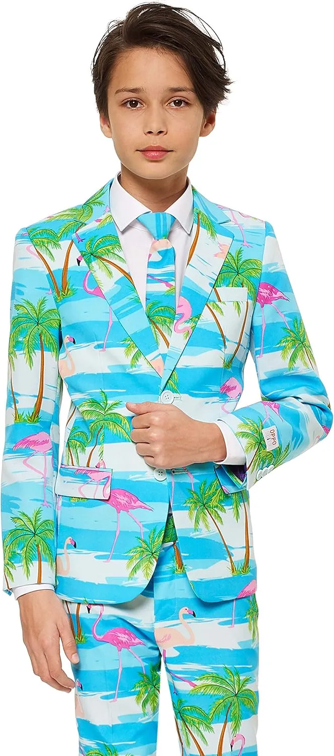 Opposuits Suit for Teen Boys Aged 10-16 Years - Crazy Designs - Slim Fit - Includes Matching Blazer Jacket, Pants & Tie