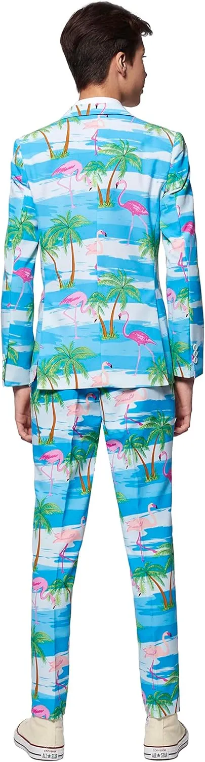 Opposuits Suit for Teen Boys Aged 10-16 Years - Crazy Designs - Slim Fit - Includes Matching Blazer Jacket, Pants & Tie