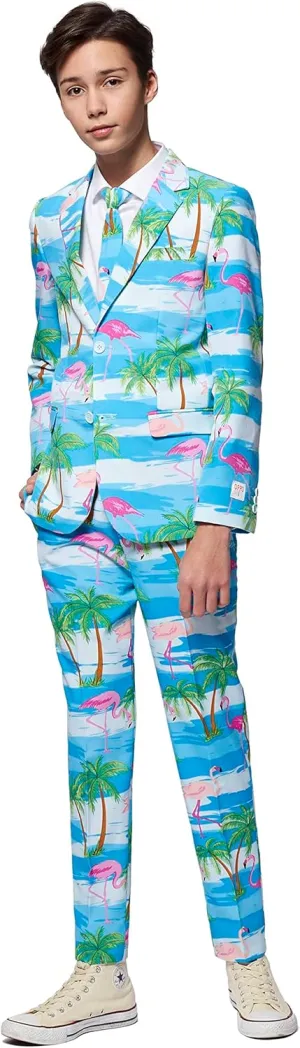 Opposuits Suit for Teen Boys Aged 10-16 Years - Crazy Designs - Slim Fit - Includes Matching Blazer Jacket, Pants & Tie