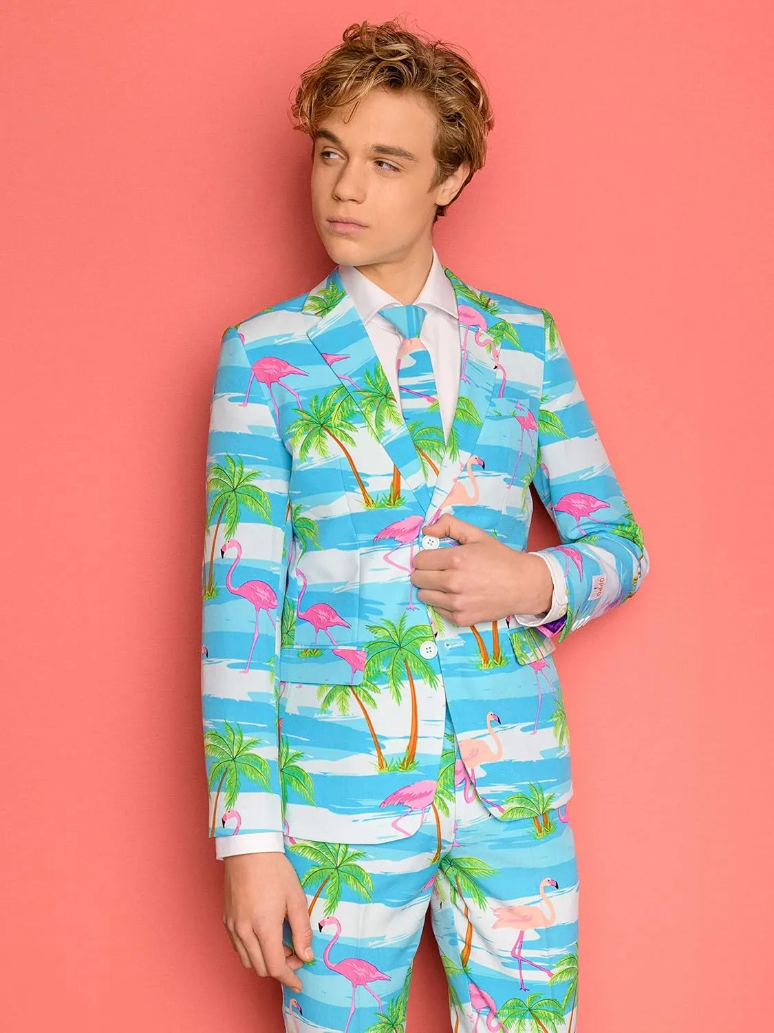 Opposuits Suit for Teen Boys Aged 10-16 Years - Crazy Designs - Slim Fit - Includes Matching Blazer Jacket, Pants & Tie
