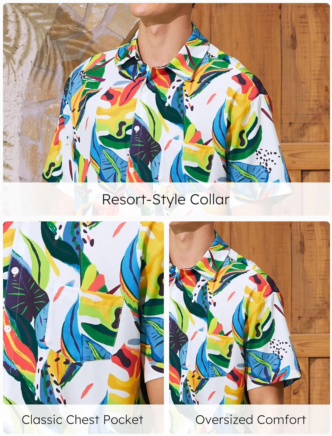 PATPAT Couples Matching Hawaiian Outfits: Beach Vacation Tropical Print Women Spaghetti Strap Maxi Dress or Men Cruise Shirt