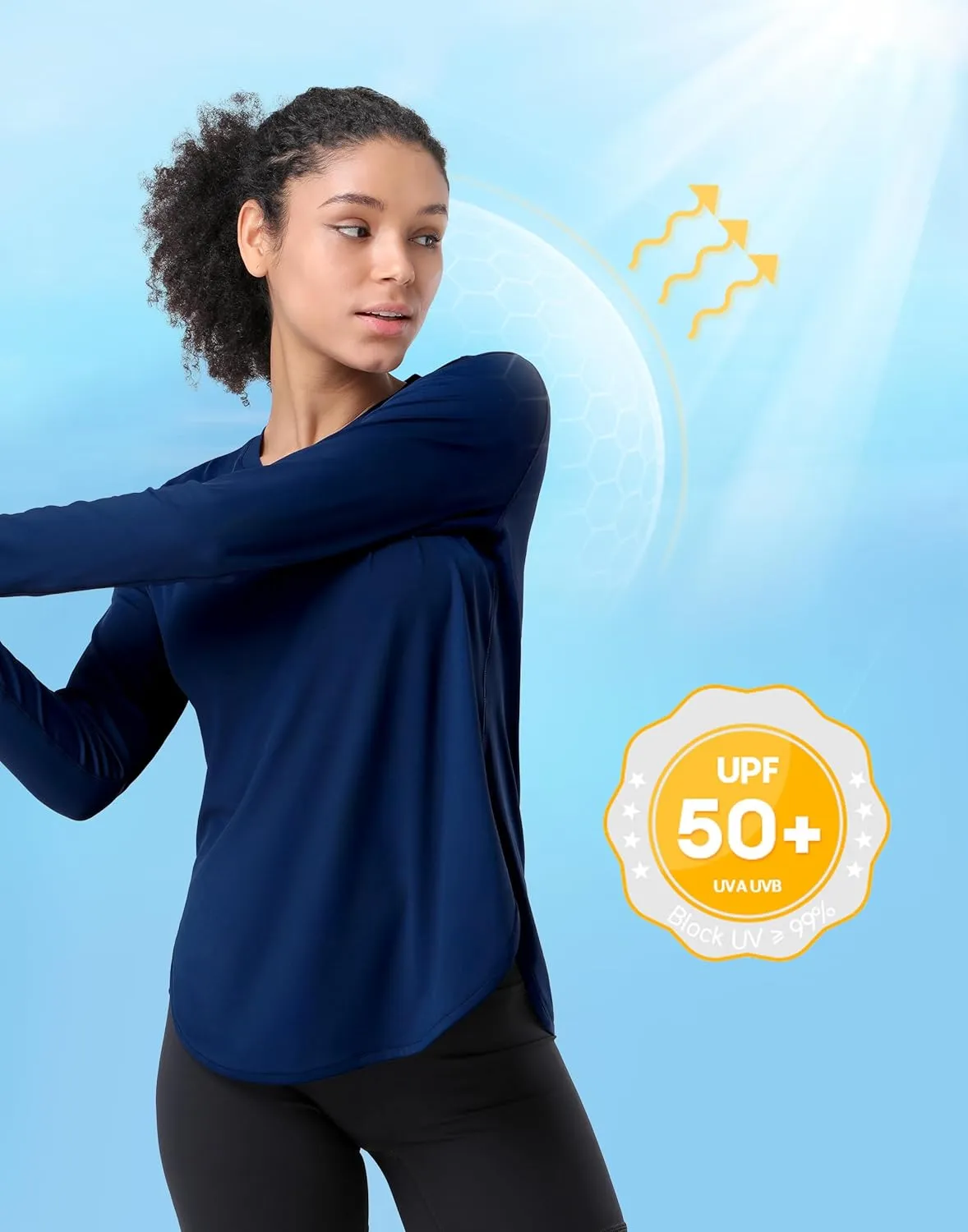 Pioneer Camp Women's Sun Shirts Long Sleeve SPF UPF 50  UV Protection Tops Lightweight Quick Dry for Hiking Running Workout