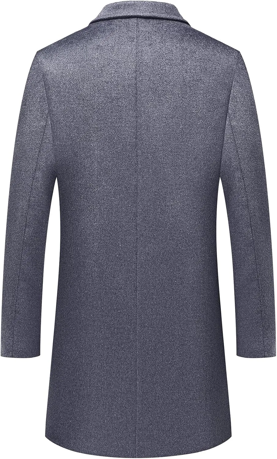 PRIJOUHE Men's Wool Coat Hoodie Long Trench Coat Cotton Casual Woollen Overcoat Jacket