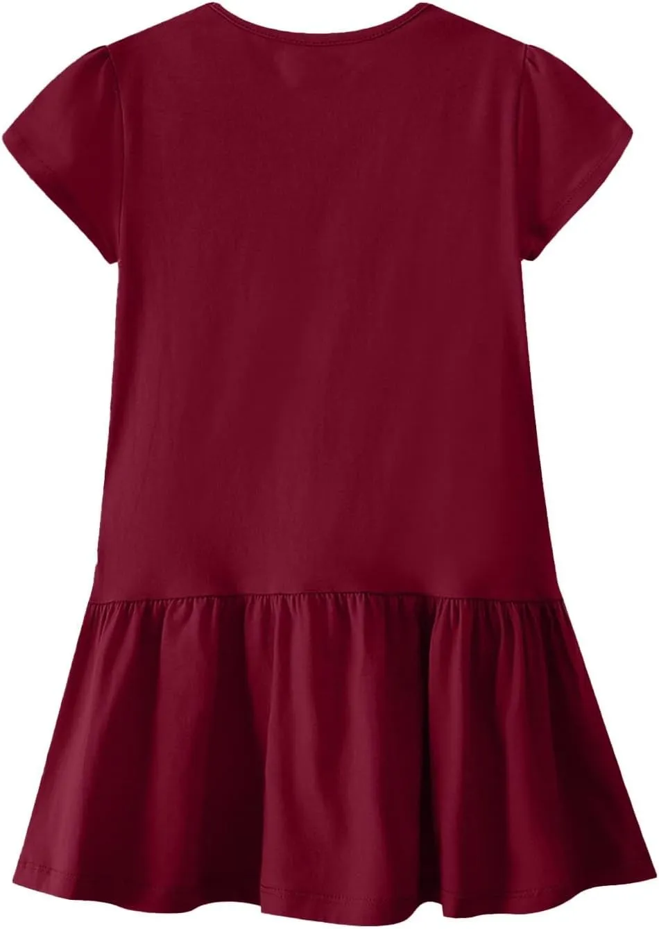 PTOLOCIF T Shirt Dress for Women Womens Summer Casual Short Sleeve Ruffle Hem Tunic Dress Crewneck Loose Mini Sundresses