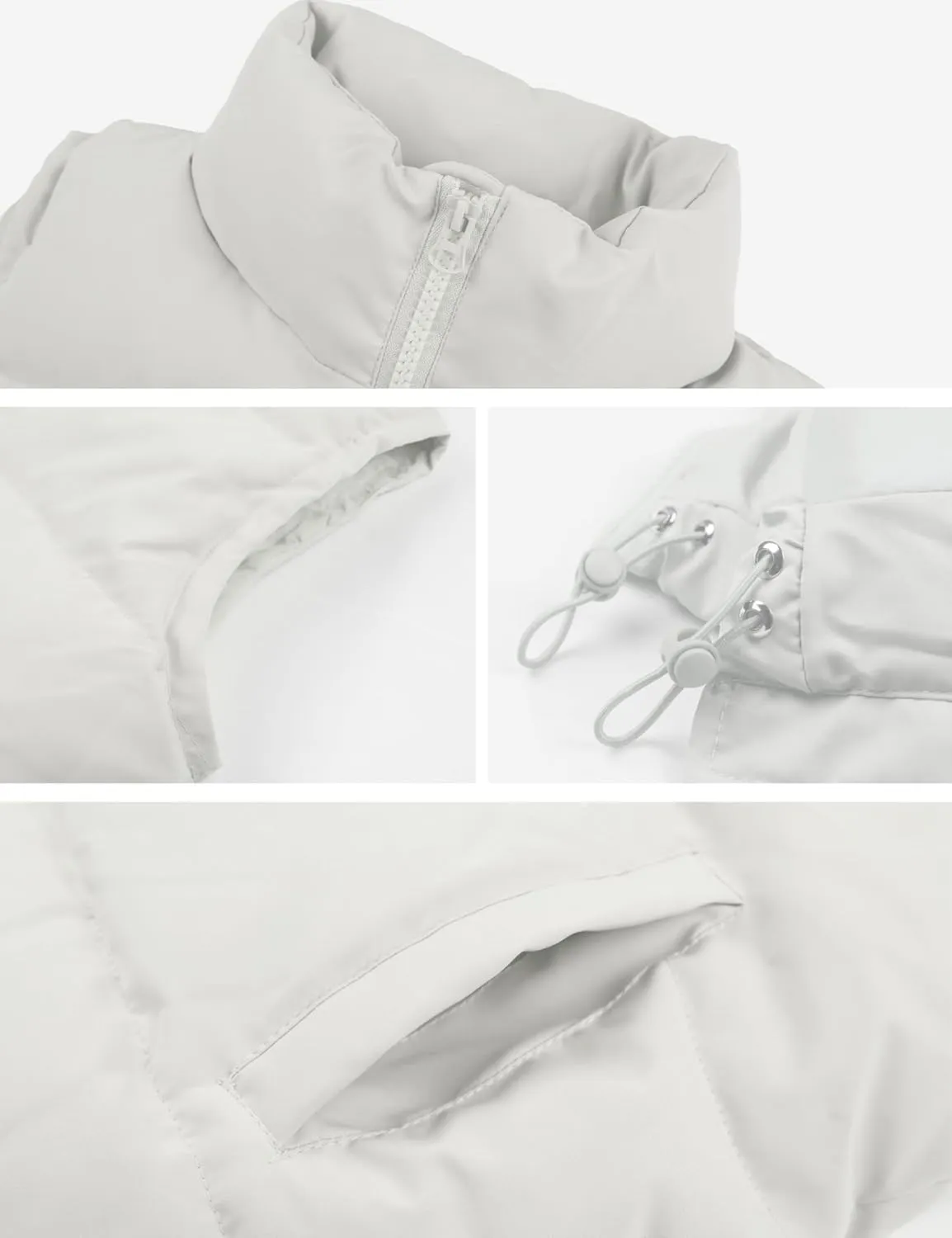 Puffer Vest Women Sleeveless Quilted Zip Up Stand Collar Oversized Coat Outwear with Pocket