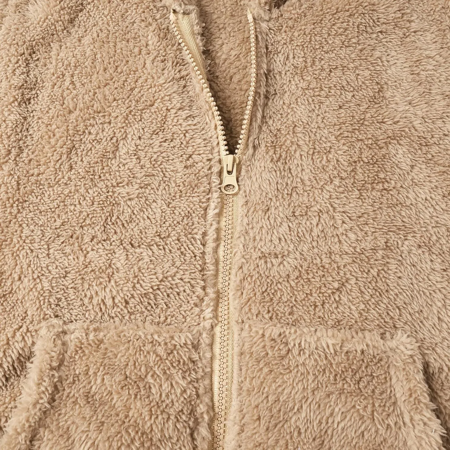 QPANCY Girls Fuzzy Sherpa Coat Full Zip Hoodie Fleece Jacket with Pockets Fall Winter Outwear