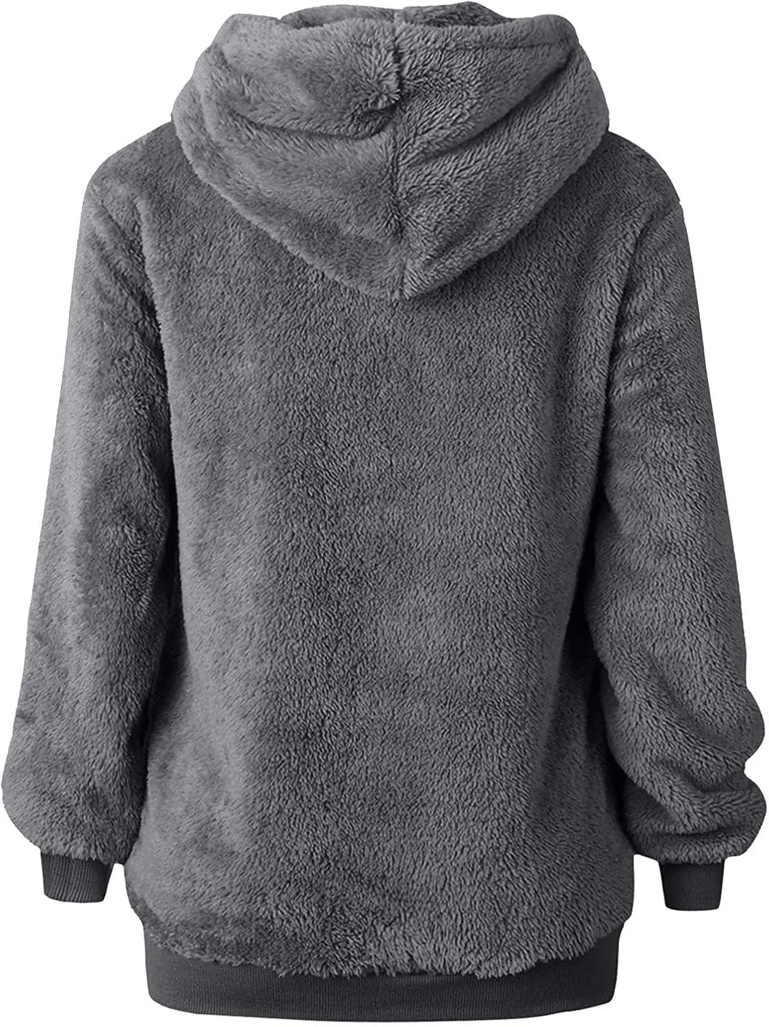 Quarter Zip Hoodies for Women Long Fleece Plus Size Drawstring Sweatshirt Solid Color Casual Winter Pocket Pullover