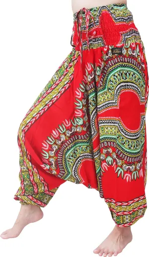 RaanPahMuang Aladdin MC Hammer Harem Pants Rayon Smock Top Dashiki Africa Artwork