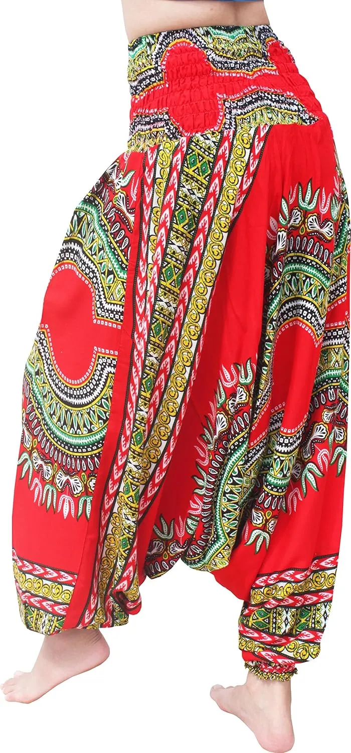 RaanPahMuang Aladdin MC Hammer Harem Pants Rayon Smock Top Dashiki Africa Artwork