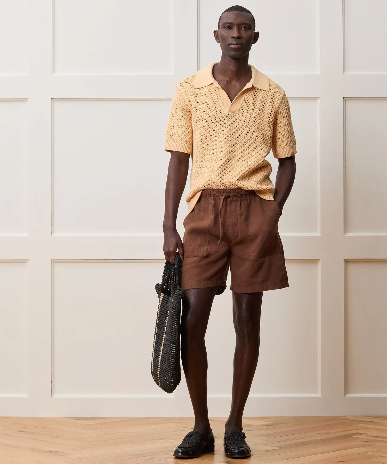 Relaxed Open-Knit Montauk Sweater Polo