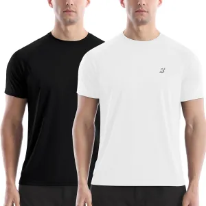 Roadbox Men's Rash Guard Short Sleeve, UPF 50  UV Sun Protection Swim Shirts, Quick Dry Lightweight Water Surf Beach T-Shirt