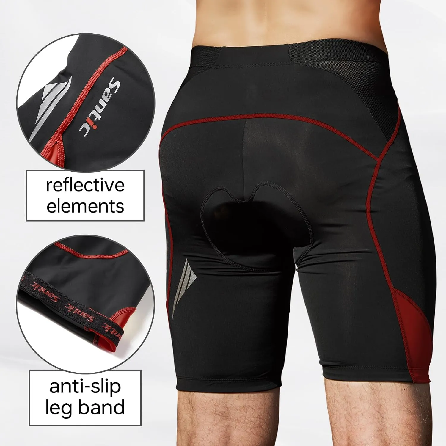 Santic Men's Cycling Shorts Padded Bicycle Riding Pants Bike Biking Clothes Cycle Wear Tights