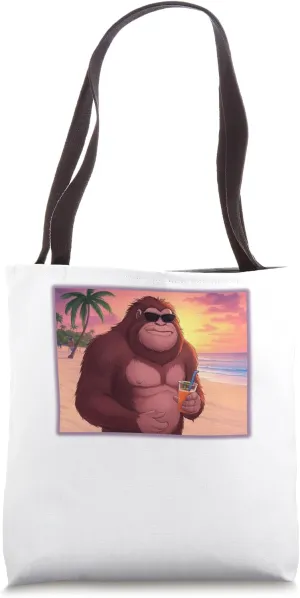 Sasquatch on Vacation Funny Tote Bag