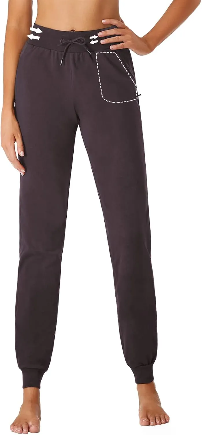 SEVEGO Tall Women's 30/32/34/36 Inseam Jogger Lightweight Cotton Sweatpants Zipper Pockets Running Long Sweat Pants