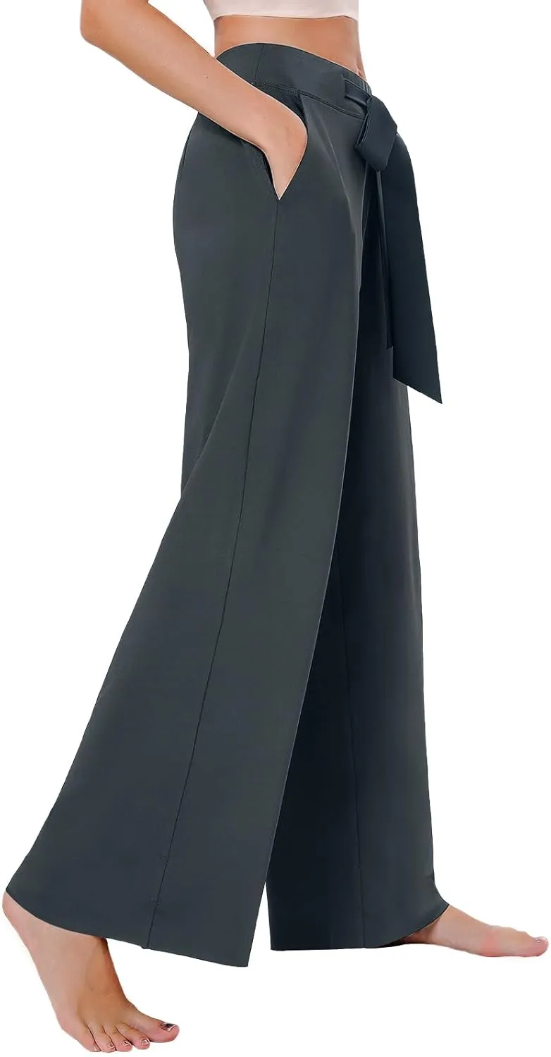 SEVEGO Tall Womens 30"/32"/34" Casual Loose Wide Leg Pants High Waisted Yoga Pants Comfy Palazzo Workout Lounge Trousers