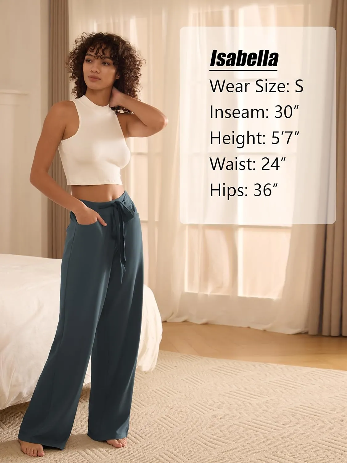 SEVEGO Tall Womens 30"/32"/34" Casual Loose Wide Leg Pants High Waisted Yoga Pants Comfy Palazzo Workout Lounge Trousers