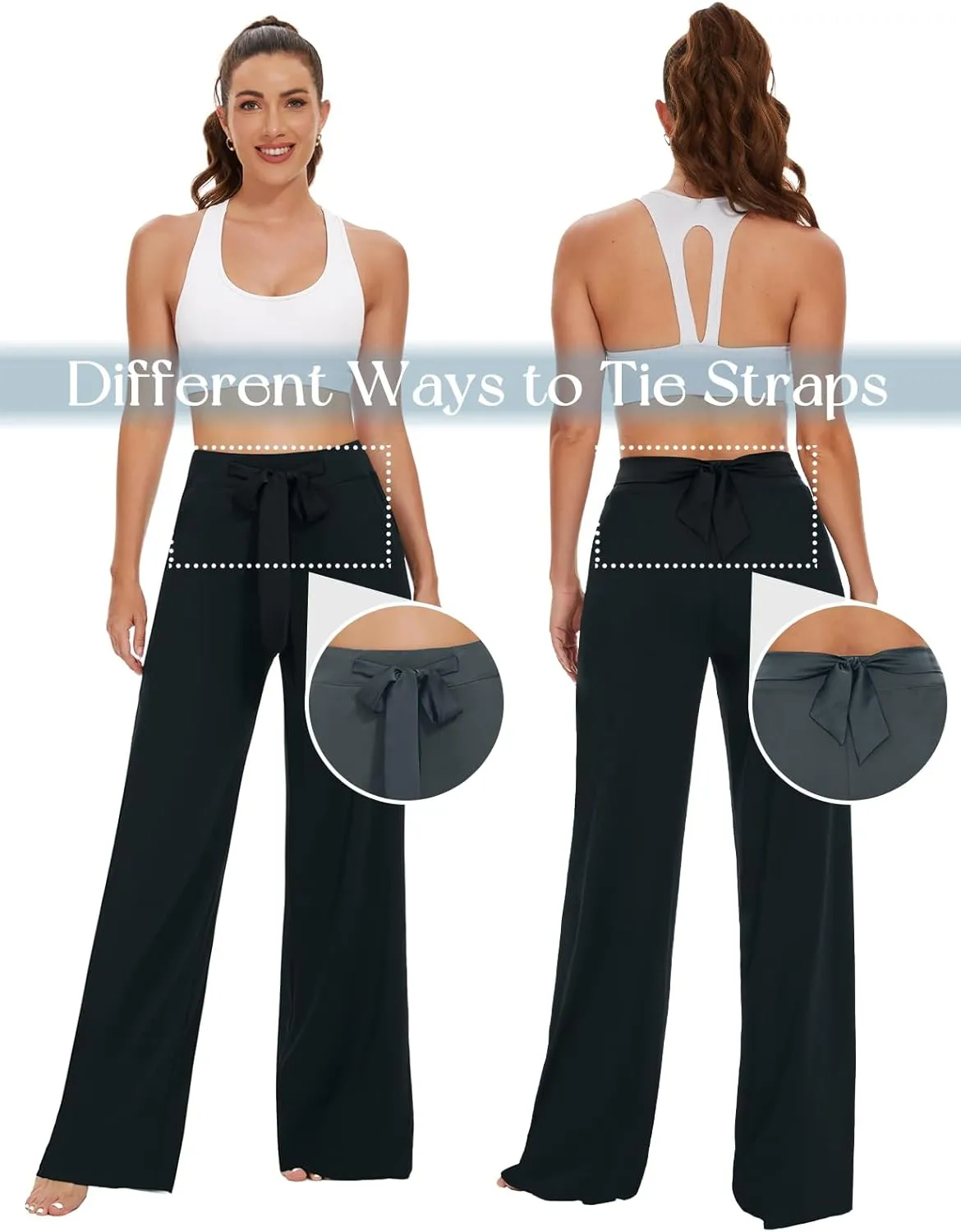 SEVEGO Tall Womens 30"/32"/34" Casual Loose Wide Leg Pants High Waisted Yoga Pants Comfy Palazzo Workout Lounge Trousers