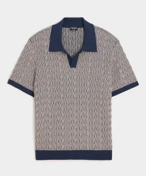 Silk-Cotton Skip-Stitch Montauk Sweater Polo