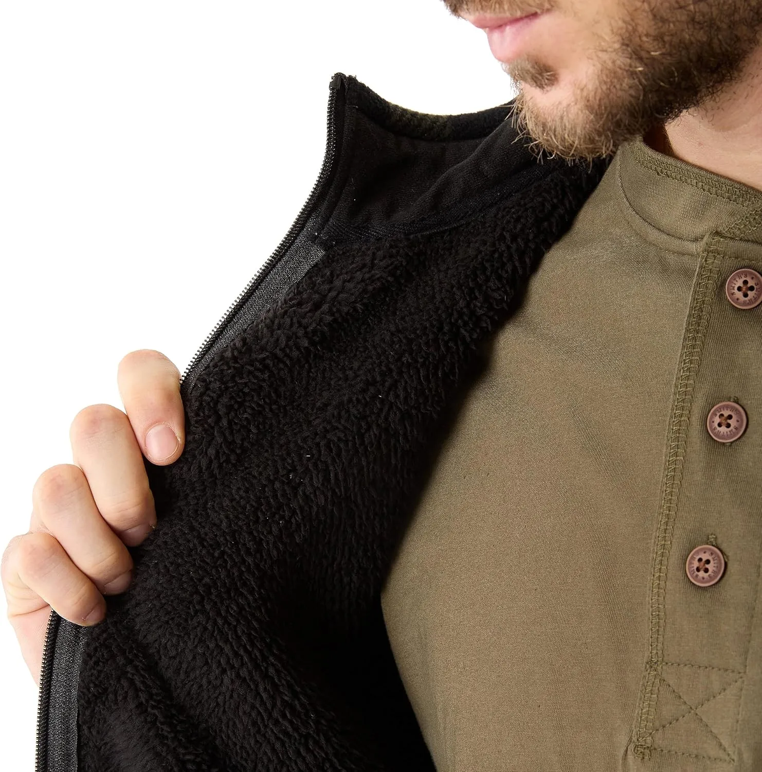 Smith's Workwear Men's Sherpa-Lined Plaid Micro Polarfleece Vest with Zip Pockets