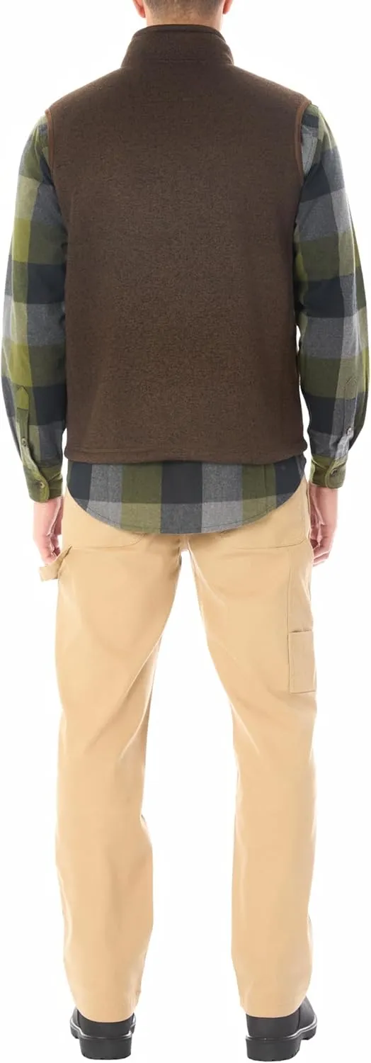 Smith's Workwear Men's Sherpa-Lined Sweater Fleece Vest