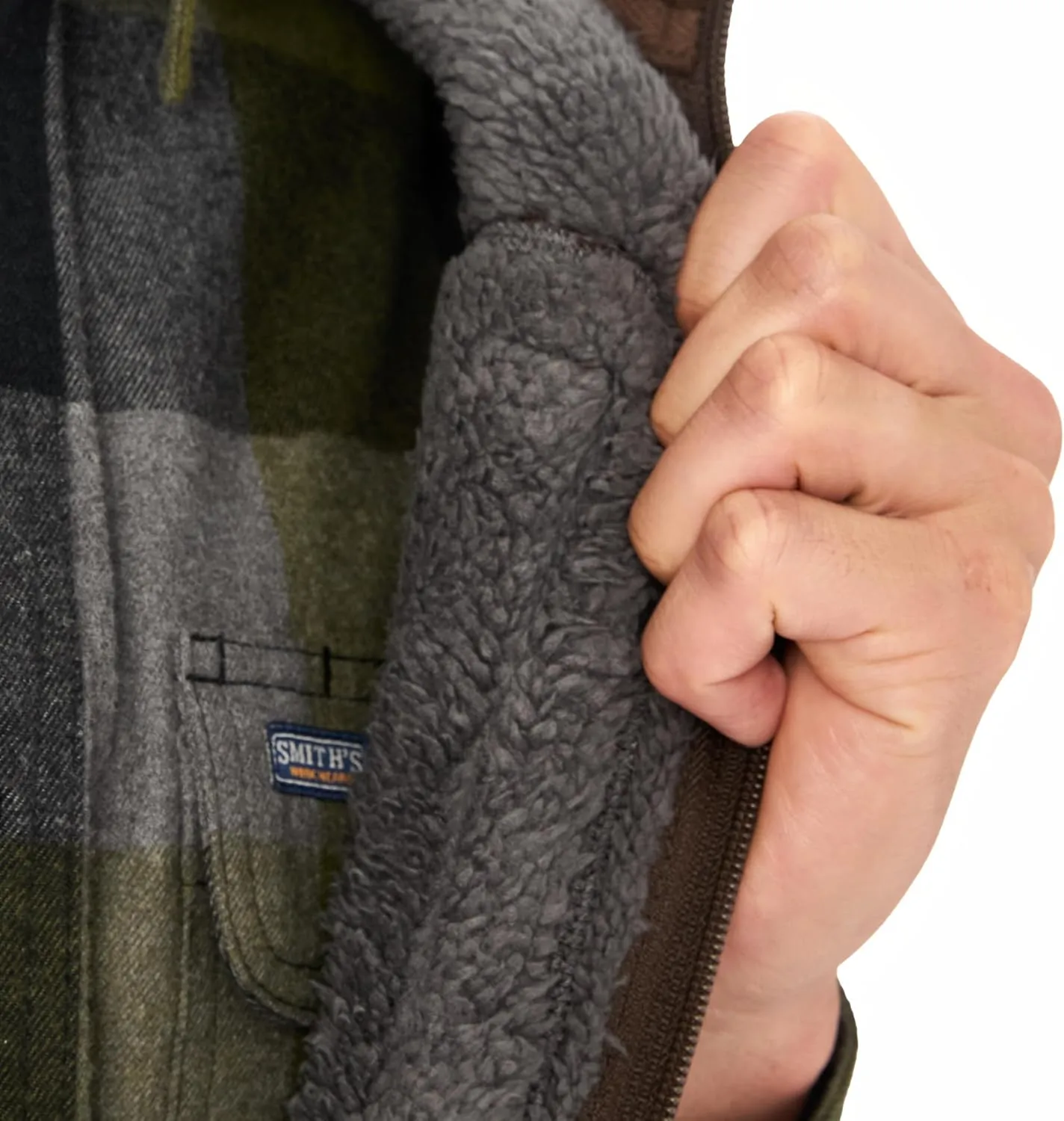 Smith's Workwear Men's Sherpa-Lined Sweater Fleece Vest