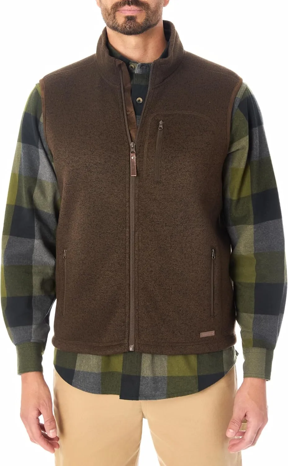 Smith's Workwear Men's Sherpa-Lined Sweater Fleece Vest