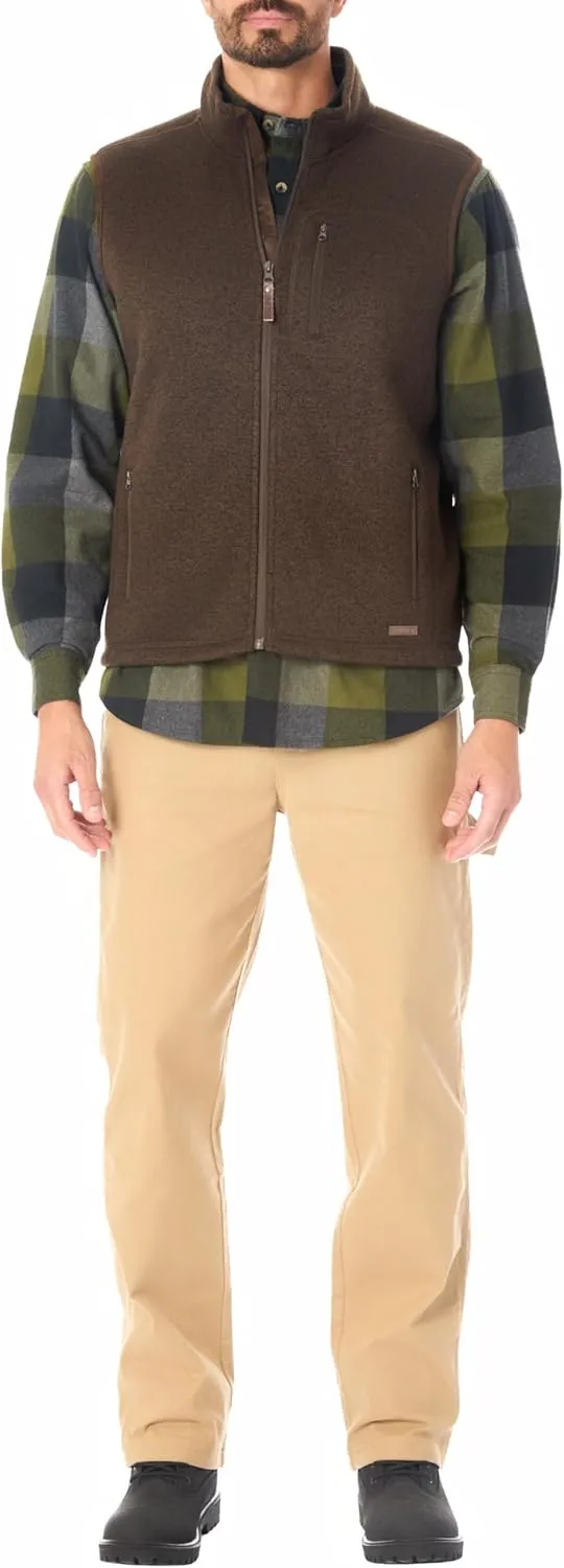 Smith's Workwear Men's Sherpa-Lined Sweater Fleece Vest
