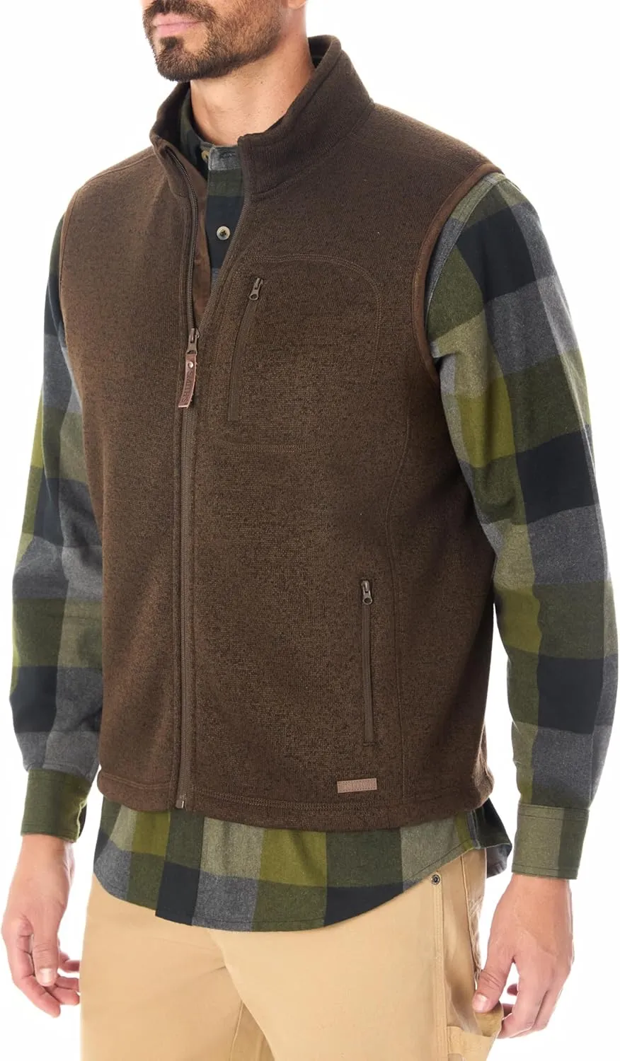 Smith's Workwear Men's Sherpa-Lined Sweater Fleece Vest