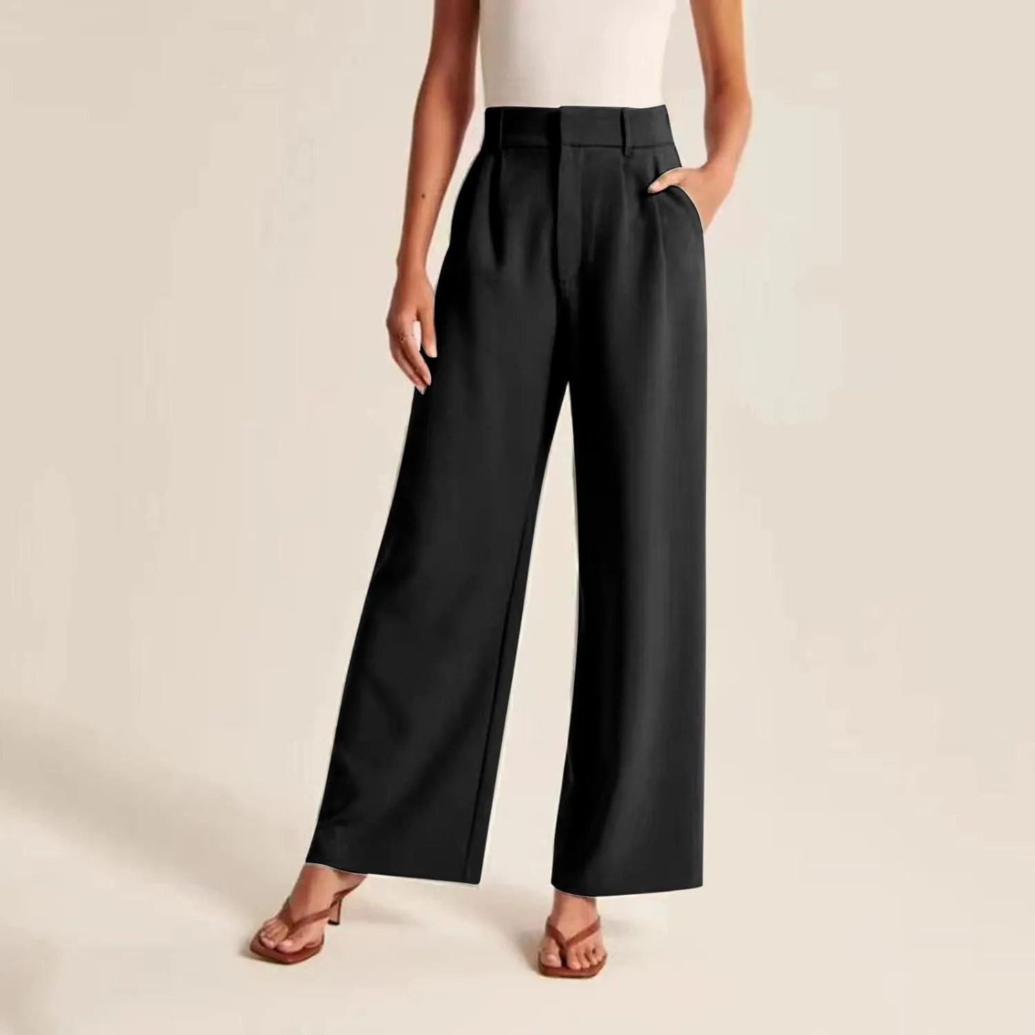 Solid Color Summer Capri for Women Casual Summer with Pockets Golf Pants Capri Lightweight Elastic Waist Capris Crop
