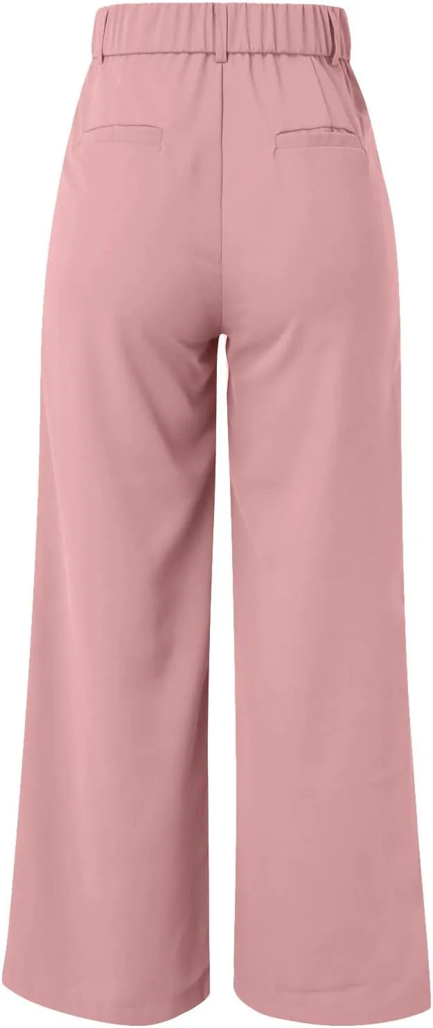 Solid Color Summer Capri for Women Casual Summer with Pockets Golf Pants Capri Lightweight Elastic Waist Capris Crop