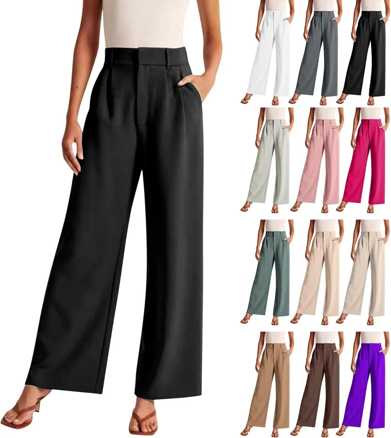 Solid Color Summer Capri for Women Casual Summer with Pockets Golf Pants Capri Lightweight Elastic Waist Capris Crop