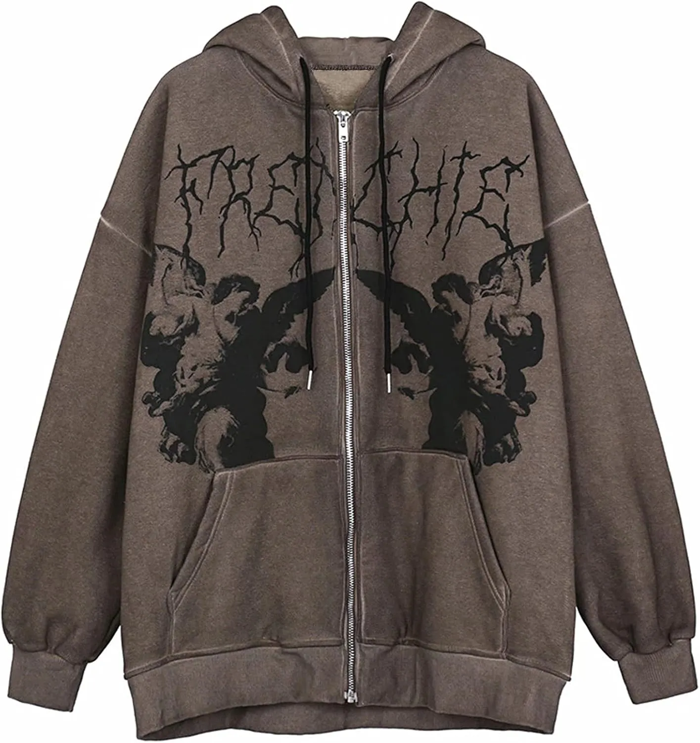 SOLILOQUY Women Hip Hop Joggers Hoodie Korean Punk Sport Coat Pullover Rhinestone Gothic Long Sleeve Sweatshirt Y2K Jacket