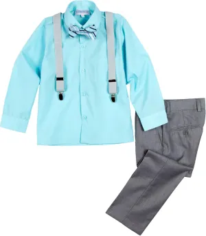 Spring Notion Boys' 4-Piece Patterned Dress up Pants Set