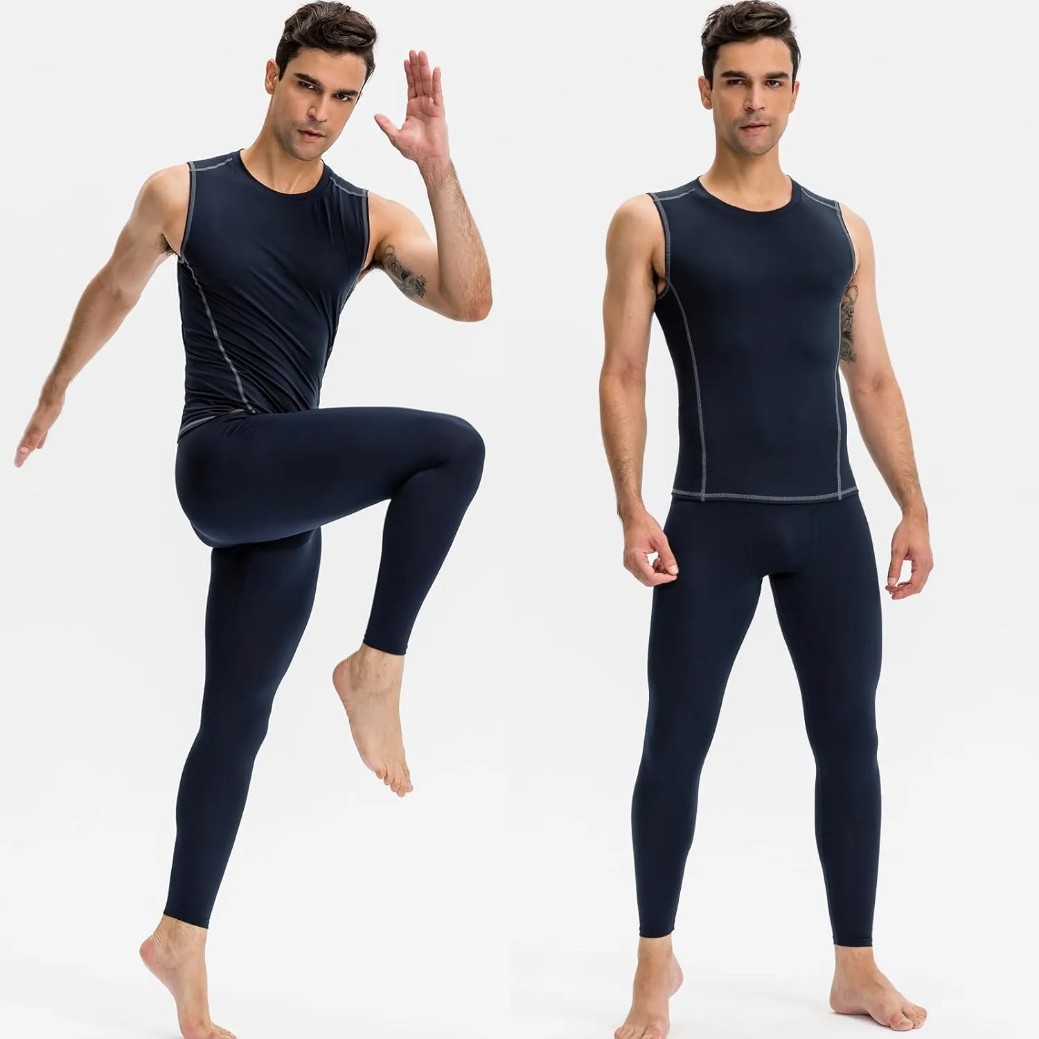 SPVISE Men's Compression Pants Workout Leggings Running Tights Cool Dry Athletic Baselayer Pants for Basketball Yoga Cycling
