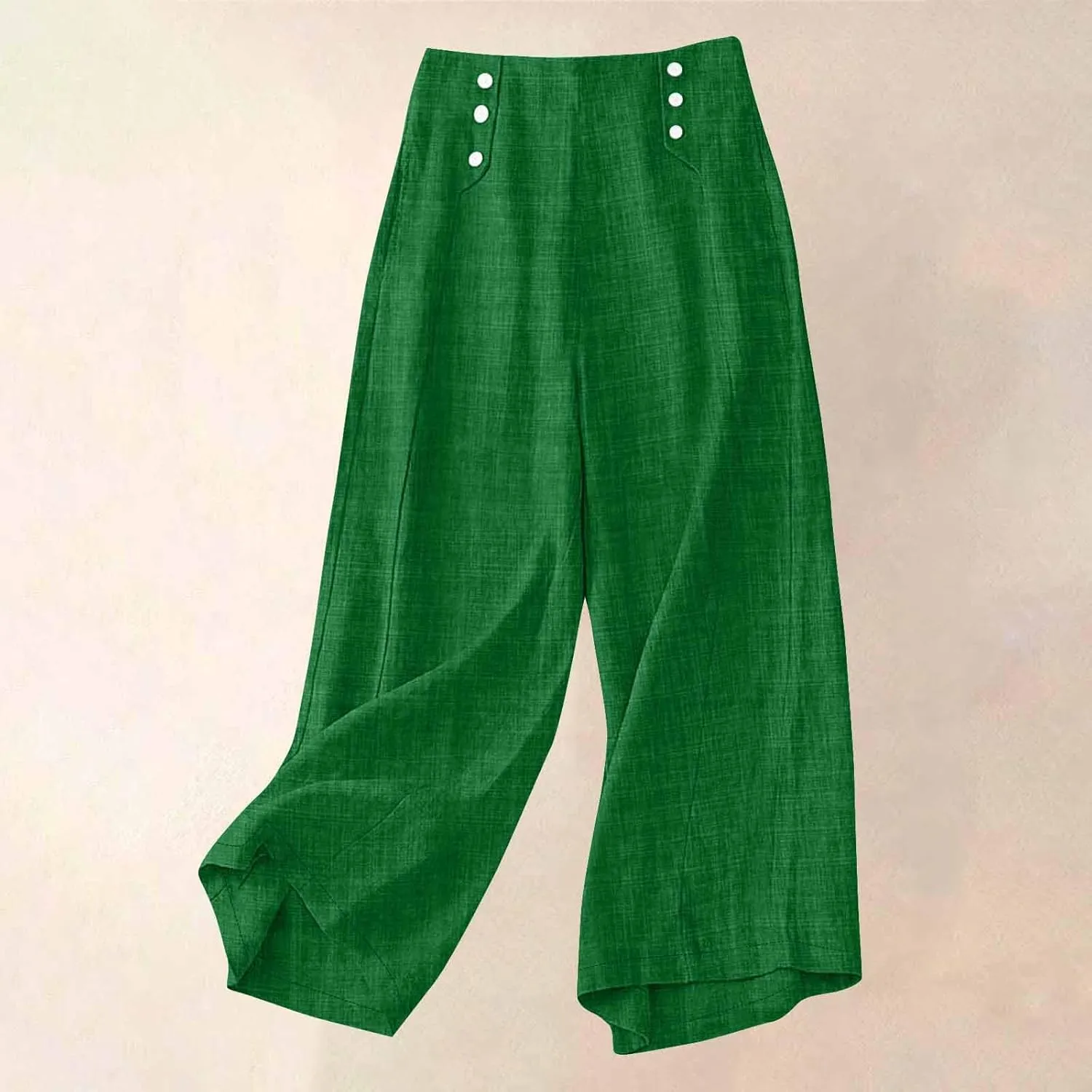 Summer Pants for Women 2025 Trendy Cotton Linen Pants Casual Wide Leg Pants Elastic Waist Pants Lounge Trousers