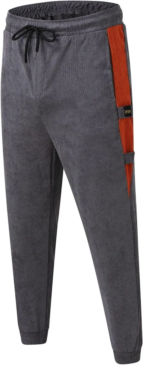 SUWBMHWE Men Joggers Pants, Mens Casual Harlan Pants Lace-up Track Cuff Solid Color Workout Pants with Pocket