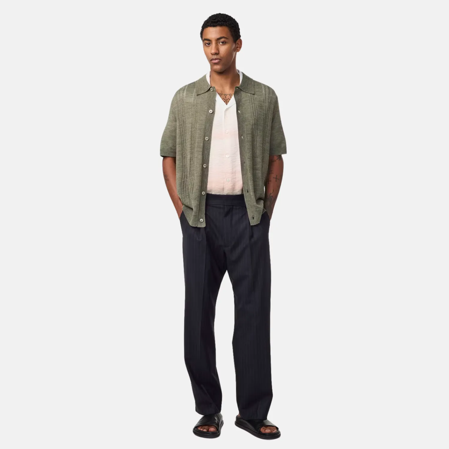 Thor 6584 Textured Cardigan (Capers)
