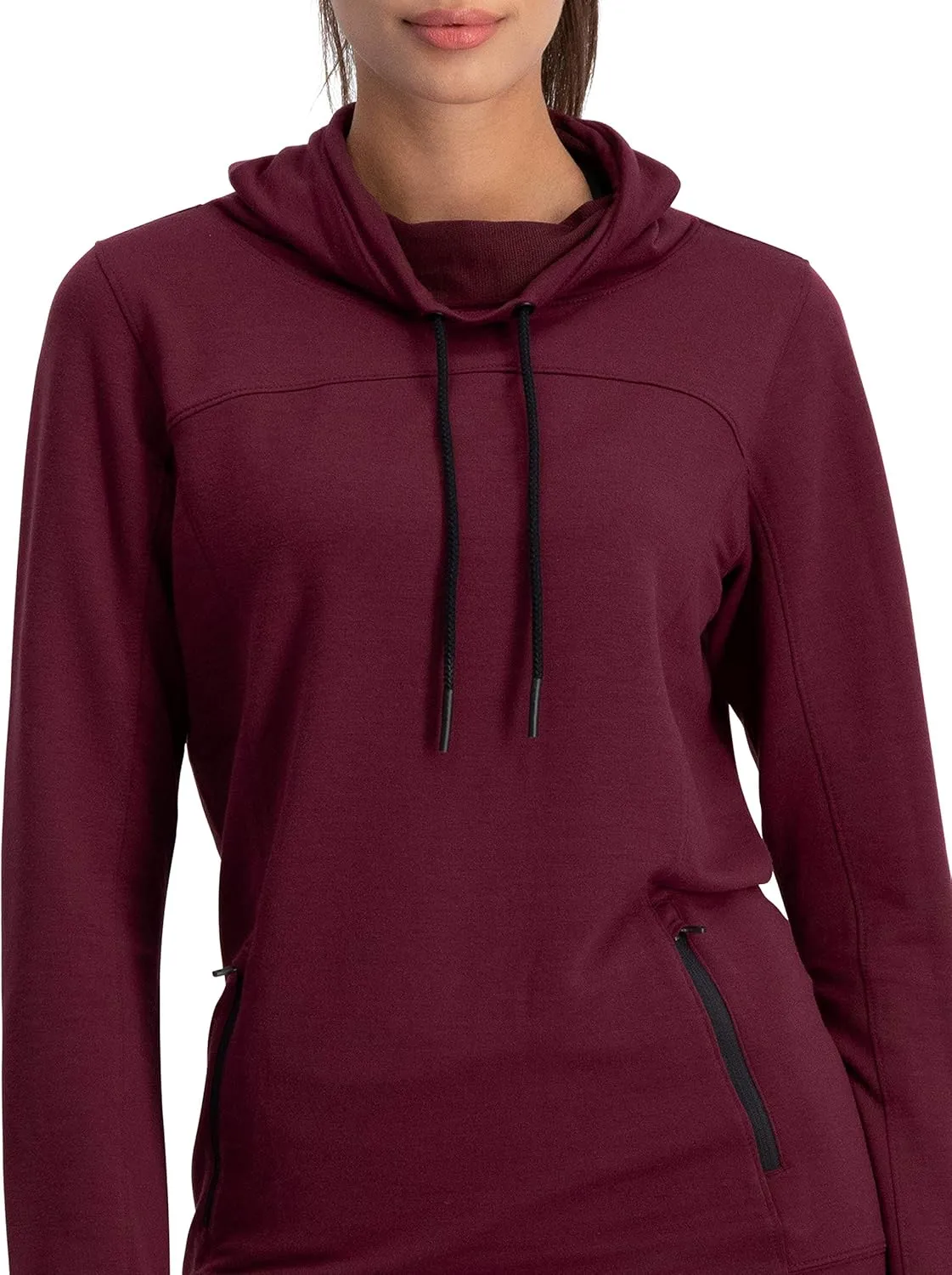 Three Sixty Six Dry Fit Running Pullover Womens - Fleece Cowl Neck Run Sweater Jacket - Zip Pockets and Thumbholes