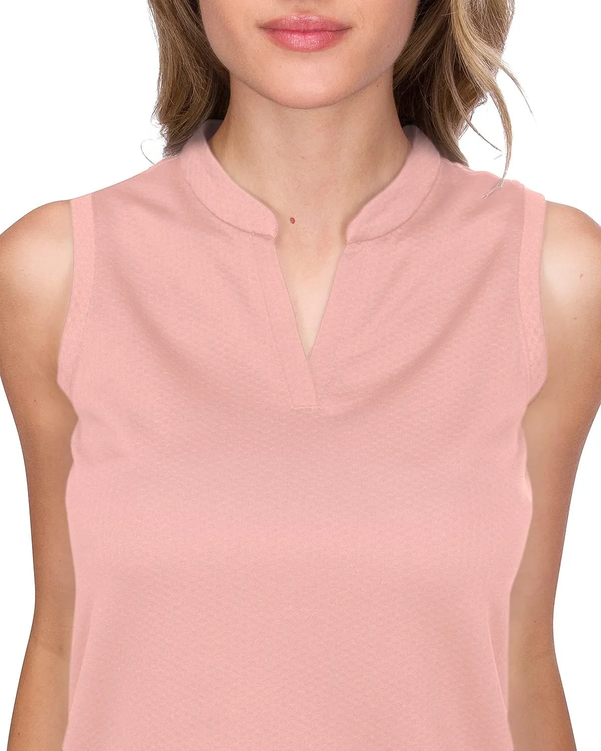 Three Sixty Six Womens Quick Dry Polo Shirt - Sleeveless and Collarless Golf Shirts w/ 4-Way Stretch Fabric and UV Protection